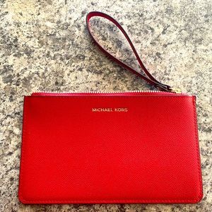 Red Michael Kors wristlet